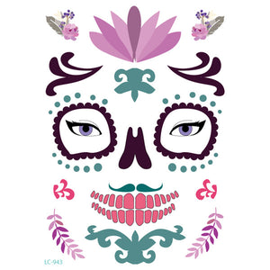 Tatuaje Temporal Catrina Calavera Día de Muertos Halloween Estampas