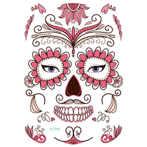 Tatuaje Temporal Catrina Calavera Día de Muertos Halloween Estampas