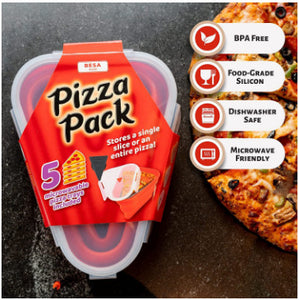 Pizza Pack Recipiente para Pizza de Silicón Plegable Refrigerable Microondas