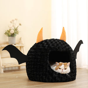 Cama cálida para mascotas Halloween Vampiro Diablo